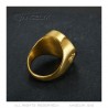 Ring Hufeisen Onyx schwarz Camargue Voyageur Stahl Gold IM#23696