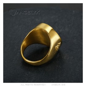 Anillo Herradura Rubí Rojo Camargue Traveller Acero Oro IM#23710