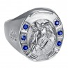 Horseshoe Ring Blue Camargue Traveller Steel Silver IM#23726