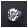 Horseshoe Ring Blue Camargue Traveller Steel Silver IM#23728