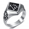 1% anello biker piccolo anello teschio in acciaio argento   IM#23761