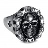 Bikerring Mann Motorradkette Skull Templer Edelstahl IM#23795