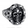 Anillo de motorista de los hombres de la cadena de la motocicleta cráneo templario de acero inoxidable IM#23796