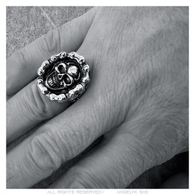 Men's Biker Ring Motorcycle Chain Skull Templar Stainless Steel IM#23799