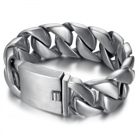 Bracciale Curbed Grande Maglia Acciaio Mate IM#23810