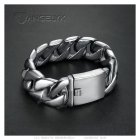 Bracciale Curbed grande in acciaio IM#23820