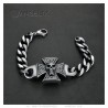 Bracelet Gourmette Homme Templier Skull Tête de Mort  IM#23826