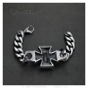 Bracelet Gourmette Homme Templier Skull Tête de Mort  IM#23827