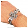 Men's Curb Bracelet Skull Templar IM#23828