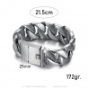 Gros bracelet Goumette lourde homme Acier inoxydable mat  IM#23831