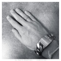 Gros bracelet Goumette lourde homme Acier inoxydable mat  IM#23832