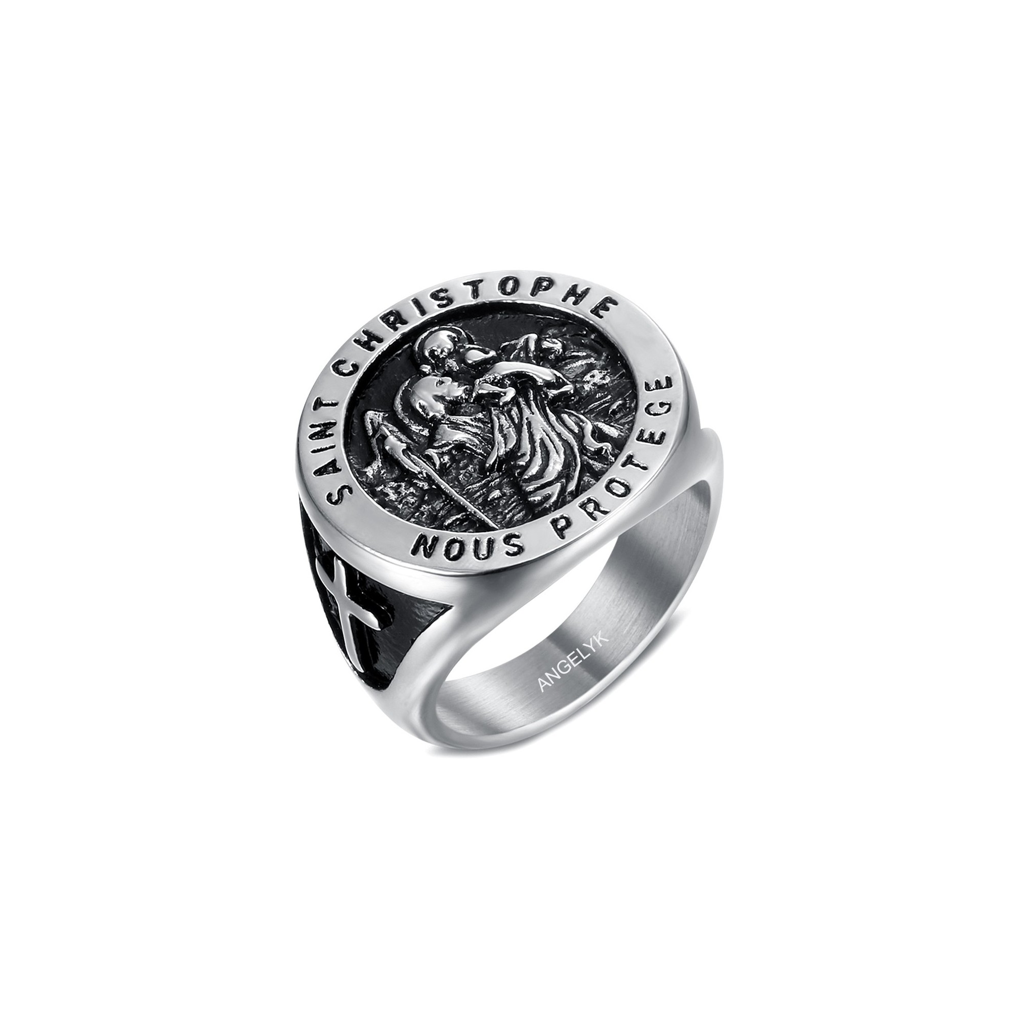 Saint Christopher ring protects us, patron saint of travelers