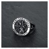 Bague Saint Christophe Patron des voyageurs Argent et Noir   IM#23836