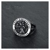 Saint Christopher Ring Patron of Travelers Gold and Black   IM#23836