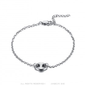 Bracelet grain de café femme Acier inoxydable Argent  IM#23848