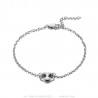 Bracelet grain de café femme Acier inoxydable Argent  IM#23848