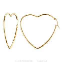 Women's Gold Heart Creole Earrings IM#23857