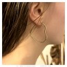 Boucles d'Oreilles Femme Créoles Coeur Acier Or  IM#23859