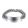 Pulsera de freno de plata para hombre Greek Key Acero inoxidable IM#23872