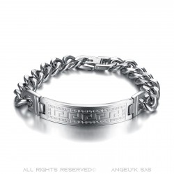 Silber Armband Herren Armband Griechischer Schlüssel Edelstahl IM#23873