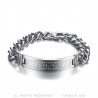 Men's Silver Curb Bracelet Greek Key Stainless Steel IM#23873