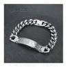 Men's Silver Curb Bracelet Greek Key Stainless Steel IM#23874