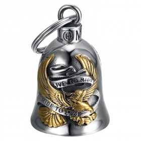 Campanello moto Mocy Bell Eagle Live to Ride Acciaio Argento Oro