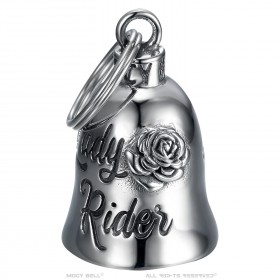 Clochette moto Mocy Bell Lady Rider Acier inoxydable Argent  IM#23891