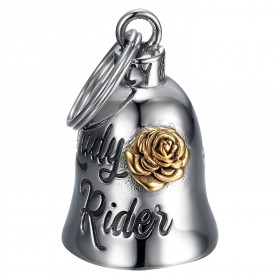 Clochette moto Mocy Bell Lady Rider Acier inoxydable Argent Or  IM#23896