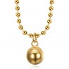 Pendant pétanque ball and chain Stainless steel Gold IM#23908