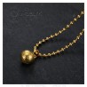 Pendant pétanque ball and chain Stainless steel Gold IM#23911
