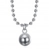 Pendant pétanque ball and chain Stainless steel Silver IM#23915
