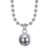 Pendentif boule de pétanque et chaîne Acier inoxydable Argent  IM#23915