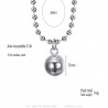 Pendant pétanque ball and chain Stainless steel Silver IM#23917