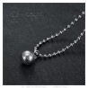 Pendant pétanque ball and chain Stainless steel Silver IM#23918