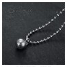 Pendentif boule de pétanque et chaîne Acier inoxydable Argent  IM#23918