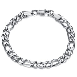 Men's bracelet figaro stainless steel Silver IM#23928