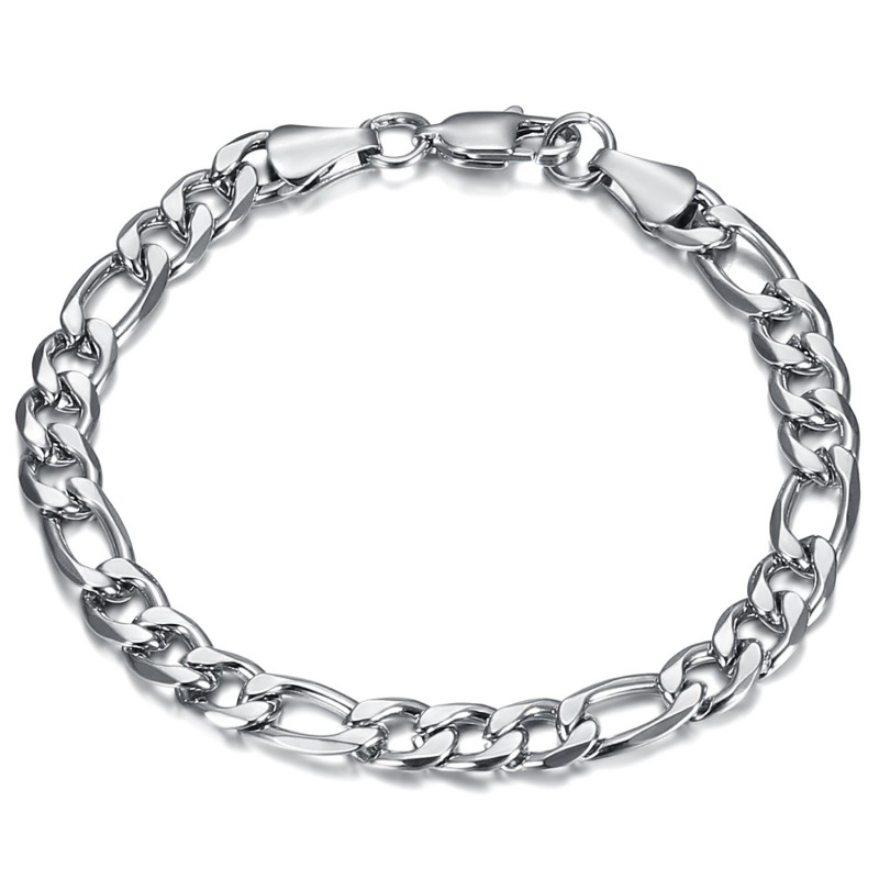 Bracciale da uomo figaro in acciaio inossidabile Argento IM#23928