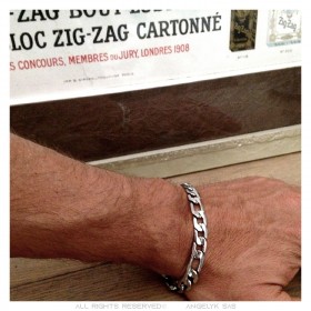 Pulsera de hombre figaro acero inoxidable Plata IM#23931