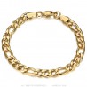 Men's bracelet figaro mesh Stainless steel Gold IM#23935