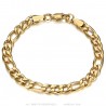 Herrenarmband Figaro Edelstahl Gold IM#23935