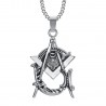 Médaillon Pendentif Franc-Maçonnerie Maître Acier Argenté  IM#23940