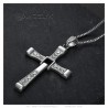 Pendentif Croix Latine Acier Inoxydable Zirconium 58mm  IM#23954