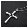 Collana Fast and Furious Vin Diesel Croce in acciaio inox argento IM#23955