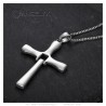 Pendentif Croix Latine Acier Inoxydable Zirconium 58mm  IM#23955
