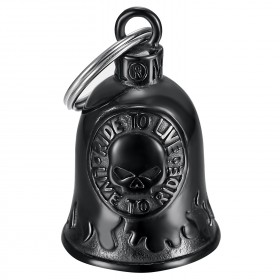 Campanello per moto Mocy Bell Skull Ride to Live in acciaio inossidabile nero IM#23959