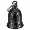 Campana de motocicleta Mocy Bell Skull Ride to Live Acero inoxidable Negro IM#23959