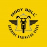 Timbre de motocicleta Mocy Bell Skull Ride to Live Acero inoxidable Negro IM#23964