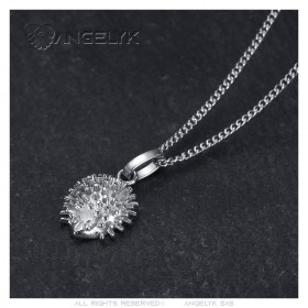Small Hedgehog Pendant niglo Stainless steel Silver  IM#23974
