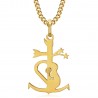 Gypsy Camargue Cross Pendant Steel and Gold IM#23979